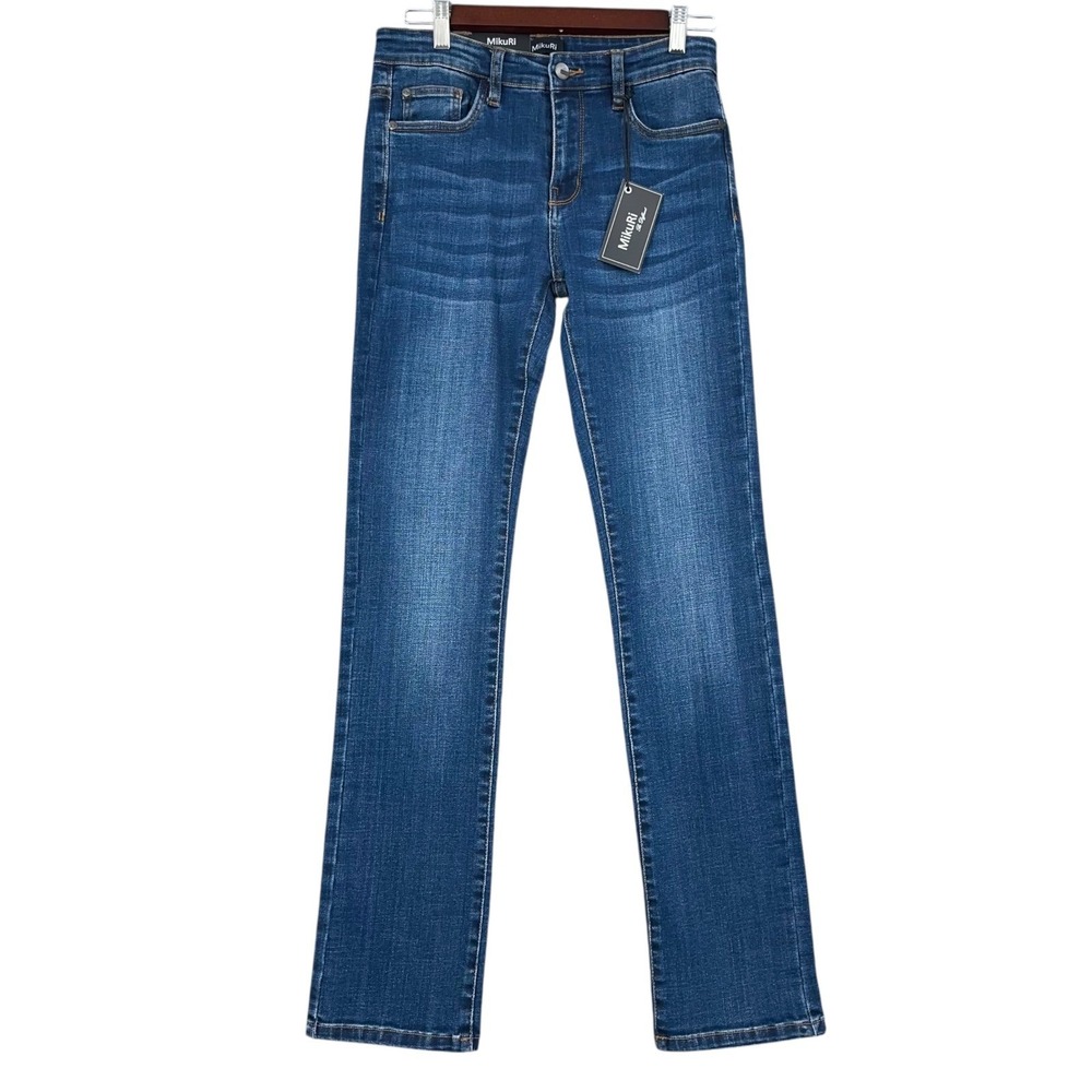 MikuRi Women Jeans Blue Denim Style 5127 Be Different Straight‎ Leg Pants